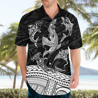 Polynesian Tribal Hawaiian Shirt with Sharks Tattoo White LT6 - Wonder Print Shop