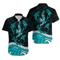Polynesian Tribal Hawaiian Shirt with Sharks Tattoo Green LT6 - Wonder Print Shop