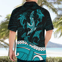Polynesian Tribal Hawaiian Shirt with Sharks Tattoo Green LT6 - Wonder Print Shop