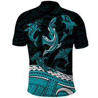 Polynesian Tribal Polo Shirt with Sharks Tattoo Green LT6 - Wonder Print Shop