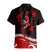 Polynesian Tribal Hawaiian Shirt with Sharks Tattoo Red LT6 - Wonder Print Shop