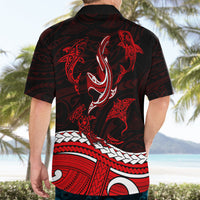 Polynesian Tribal Hawaiian Shirt with Sharks Tattoo Red LT6 - Wonder Print Shop