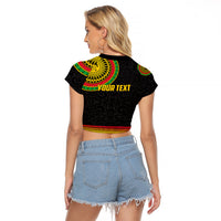 Custom Vanuatu Raglan Cropped T Shirt Polynesia Circle LT6 - Wonder Print Shop