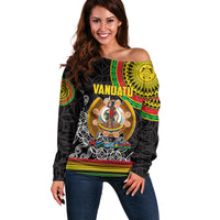 Vanuatu Off Shoulder Sweater Melanesian Festival LT6 - Wonder Print Shop