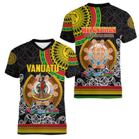 Vanuatu Women V Neck T Shirt Melanesian Festival LT6 - Wonder Print Shop