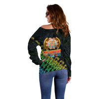 Melanesian Festival 2023 Off Shoulder Sweater Fest'Napuan Black Style LT6 - Wonder Print Shop