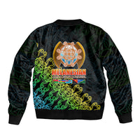 Melanesian Festival 2023 Sleeve Zip Bomber Jacket Fest'Napuan Black Style LT6 - Wonder Print Shop
