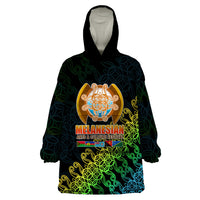 Melanesian Festival 2023 Wearable Blanket Hoodie Fest'Napuan Black Style LT6 - Wonder Print Shop