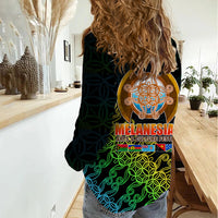 Melanesian Festival 2023 Women Casual Shirt Fest'Napuan Black Style LT6 - Wonder Print Shop