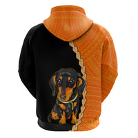 Custom Dachshund Dog Hoodie With Polynesian Tribal Tattoo LT6 - Wonder Print Shop