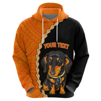 Custom Dachshund Dog Hoodie With Polynesian Tribal Tattoo LT6 - Wonder Print Shop