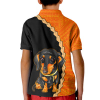 Custom Dachshund Dog Kid Polo Shirt With Polynesian Tribal Tattoo LT6 - Wonder Print Shop