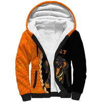 Custom Dachshund Dog Sherpa Hoodie With Polynesian Tribal Tattoo LT6 - Wonder Print Shop