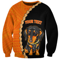 Custom Dachshund Dog Sweatshirt With Polynesian Tribal Tattoo LT6 - Wonder Print Shop