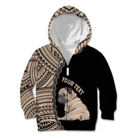 Custom Pug Dog Kid Hoodie With Polynesian Tribal Tattoo LT6 - Wonder Print Shop