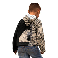 Custom Pug Dog Kid Hoodie With Polynesian Tribal Tattoo LT6 - Wonder Print Shop