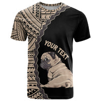 Custom Pug Dog T Shirt With Polynesian Tribal Tattoo LT6 - Wonder Print Shop