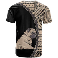 Custom Pug Dog T Shirt With Polynesian Tribal Tattoo LT6 - Wonder Print Shop