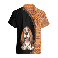 Custom Basset Hound Dog Hawaiian Shirt With Polynesian Tribal Tattoo LT6 - Wonder Print Shop