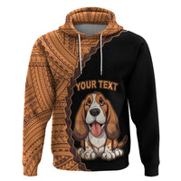 Custom Basset Hound Dog Hoodie With Polynesian Tribal Tattoo LT6 - Wonder Print Shop