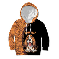 Custom Basset Hound Dog Kid Hoodie With Polynesian Tribal Tattoo LT6 - Wonder Print Shop