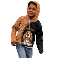 Custom Basset Hound Dog Kid Hoodie With Polynesian Tribal Tattoo LT6 - Wonder Print Shop