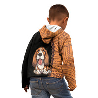 Custom Basset Hound Dog Kid Hoodie With Polynesian Tribal Tattoo LT6 - Wonder Print Shop