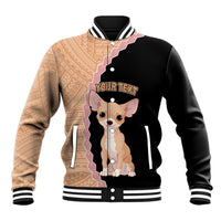 Custom Chihuahua Dog Baseball Jacket With Polynesian Tribal Tattoo LT6 - Wonder Print Shop