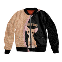Custom Chihuahua Dog Bomber Jacket With Polynesian Tribal Tattoo LT6 - Wonder Print Shop