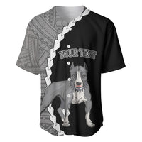 Custom Pitbull Dog Baseball Jersey With Polynesian Tribal Tattoo LT6 - Wonder Print Shop