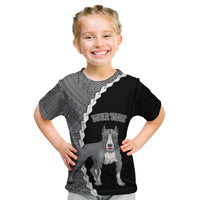 Custom Pitbull Dog Kid T Shirt With Polynesian Tribal Tattoo LT6 - Wonder Print Shop