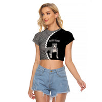 Custom Pitbull Dog Raglan Cropped T Shirt With Polynesian Tribal Tattoo LT6 - Wonder Print Shop