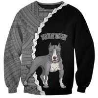 Custom Pitbull Dog Sweatshirt With Polynesian Tribal Tattoo LT6 - Wonder Print Shop