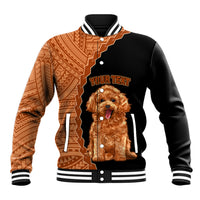 Custom Poodle Dog Baseball Jacket With Polynesian Tribal Tattoo LT6 - Wonder Print Shop