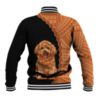 Custom Poodle Dog Baseball Jacket With Polynesian Tribal Tattoo LT6 - Wonder Print Shop