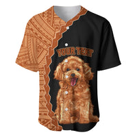 Custom Poodle Dog Baseball Jersey With Polynesian Tribal Tattoo LT6 - Wonder Print Shop