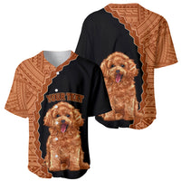Custom Poodle Dog Baseball Jersey With Polynesian Tribal Tattoo LT6 - Wonder Print Shop