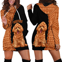 Custom Poodle Dog Hoodie Dress With Polynesian Tribal Tattoo LT6 - Wonder Print Shop