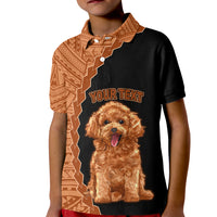 Custom Poodle Dog Kid Polo Shirt With Polynesian Tribal Tattoo LT6 - Wonder Print Shop