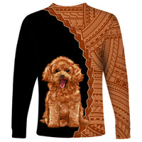 Custom Poodle Dog Long Sleeve Shirt With Polynesian Tribal Tattoo LT6 - Wonder Print Shop