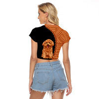 Custom Poodle Dog Raglan Cropped T Shirt With Polynesian Tribal Tattoo LT6 - Wonder Print Shop