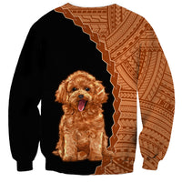 Custom Poodle Dog Sweatshirt With Polynesian Tribal Tattoo LT6 - Wonder Print Shop
