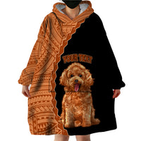 Custom Poodle Dog Wearable Blanket Hoodie With Polynesian Tribal Tattoo LT6 - Wonder Print Shop