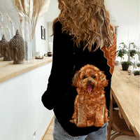 Custom Poodle Dog Women Casual Shirt With Polynesian Tribal Tattoo LT6 - Wonder Print Shop