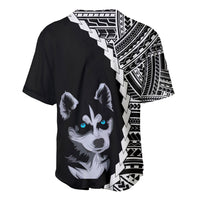 Custom Husky Dog Baseball Jersey With Polynesian Tribal Tattoo LT6 - Wonder Print Shop