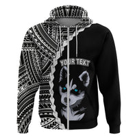 Custom Husky Dog Hoodie With Polynesian Tribal Tattoo LT6 - Wonder Print Shop