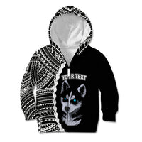 Custom Husky Dog Kid Hoodie With Polynesian Tribal Tattoo LT6 - Wonder Print Shop