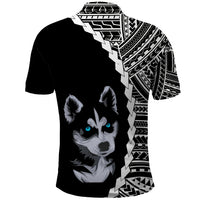 Custom Husky Dog Polo Shirt With Polynesian Tribal Tattoo LT6 - Wonder Print Shop