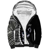 Custom Husky Dog Sherpa Hoodie With Polynesian Tribal Tattoo LT6 - Wonder Print Shop