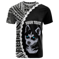 Custom Husky Dog T Shirt With Polynesian Tribal Tattoo LT6 - Wonder Print Shop